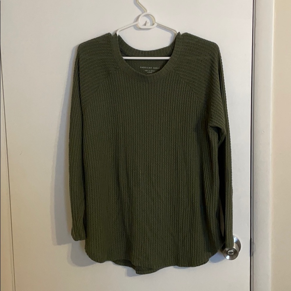 Long sleeve waffle shirt